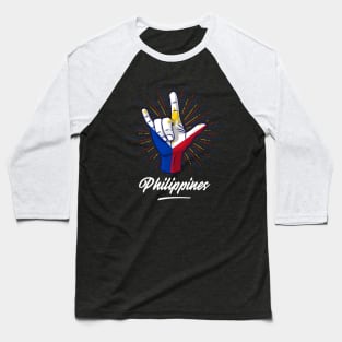 I Love You Philippines Hand Gesture Cute Gift Women Men Baseball T-Shirt